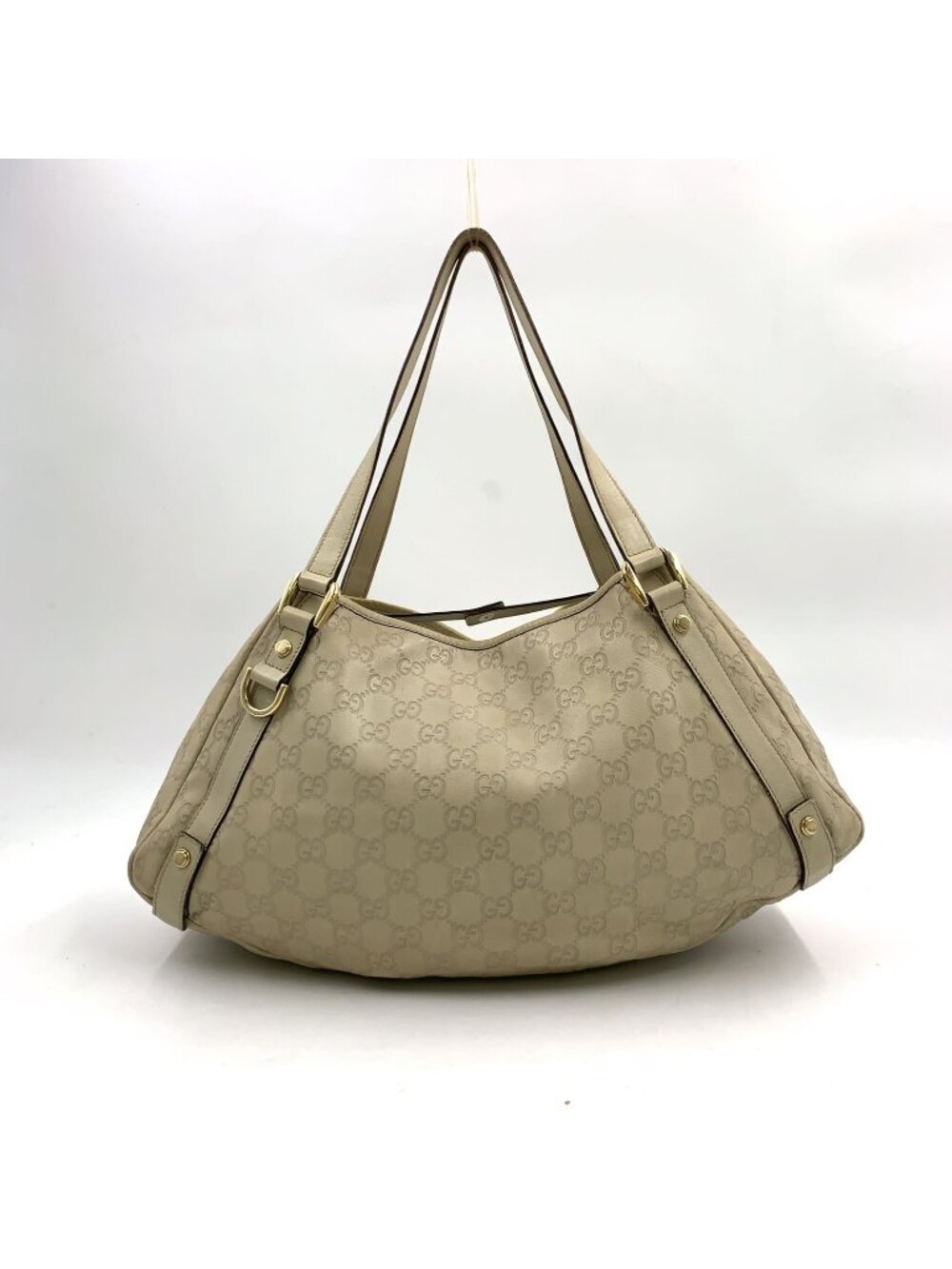 Gucci Abbey Leather Ivory Handbag Gold